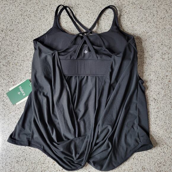 NWT Halara Double Strap Pleated Open Back Yoga Cami Top Built-in Sports Bra✨️M - Picture 2 of 16